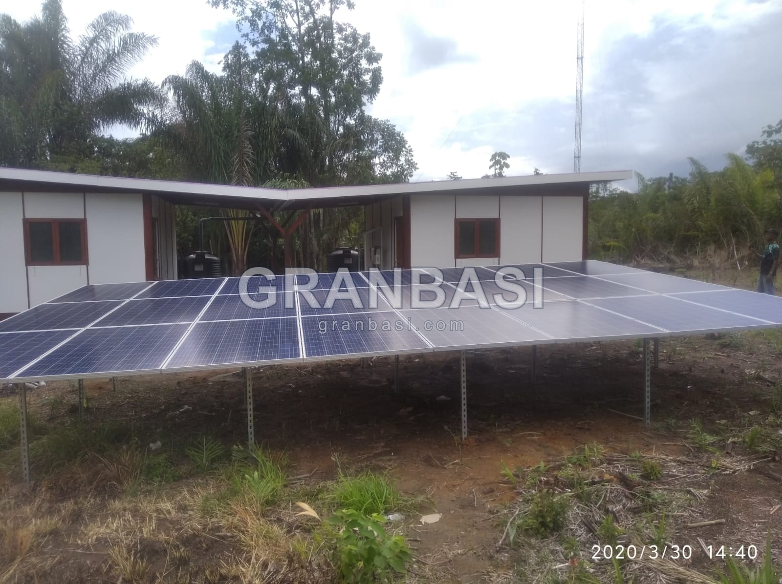 Solar field for a service building
